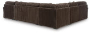 Midnight-Madness Chocolate 4-Piece Sectional with Chaise - 98104S3
