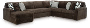Midnight-Madness Chocolate 4-Piece Sectional with Chaise - 98104S4