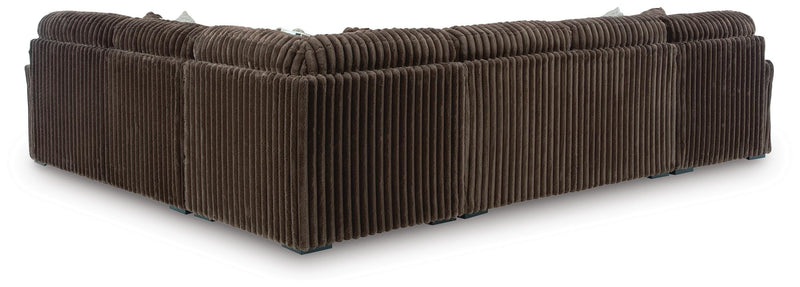 Midnight-Madness Chocolate 4-Piece Sectional with Chaise - 98104S4