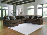 Midnight-Madness Chocolate 6-Piece Sectional with Chaise - 98104S23