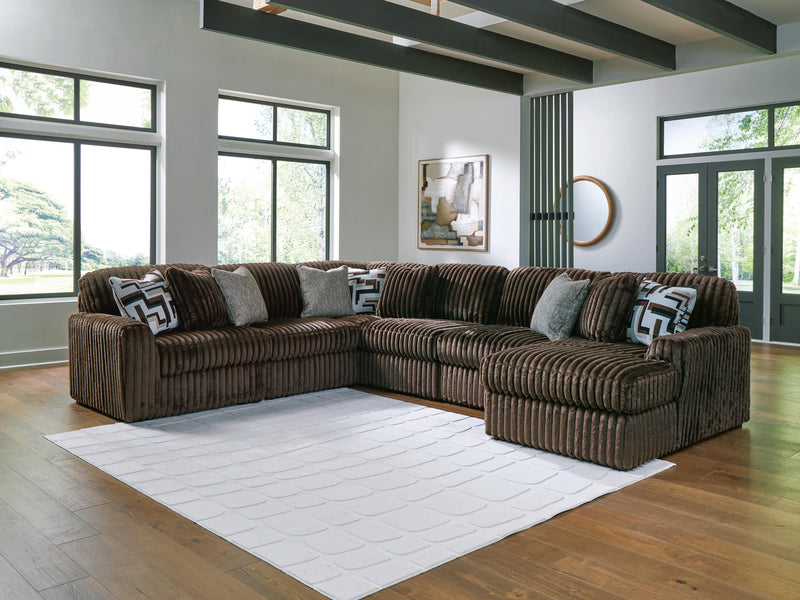 Midnight-Madness Chocolate 6-Piece Sectional with Chaise - 98104S24