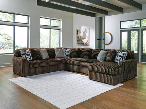 Midnight-Madness Chocolate 6-Piece Sectional with Chaise - 98104S24