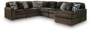 Midnight-Madness Chocolate 6-Piece Sectional with Chaise - 98104S24
