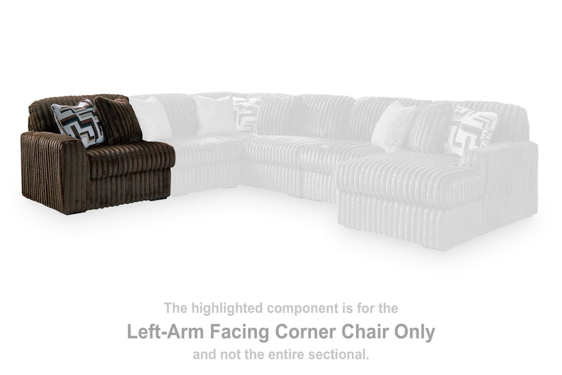 Midnight-Madness Chocolate Left-Arm Facing Corner Chair - 9810464