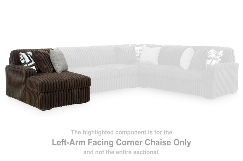 Midnight-Madness Chocolate Left-Arm Facing Corner Chaise - 9810416