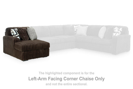 Midnight-Madness Chocolate Left-Arm Facing Corner Chaise - 9810416