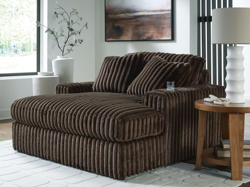 Midnight-Madness Chocolate Oversized Chaise - 9810415