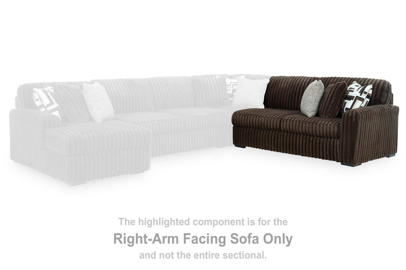 Midnight-Madness Chocolate Right-Arm Facing Sofa - 9810467