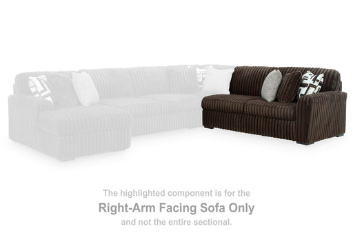 Midnight-Madness Chocolate Right-Arm Facing Sofa - 9810467