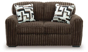 Midnight-Madness Chocolate Sofa and Loveseat - 98104U1