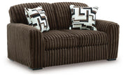Midnight-Madness Chocolate Sofa and Loveseat - 98104U1