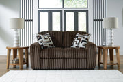 Midnight-Madness Chocolate Sofa and Loveseat - 98104U1
