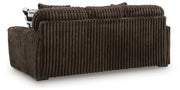 Midnight-Madness Chocolate Sofa, Loveseat and Oversized Accent Ottoman - 98104U2