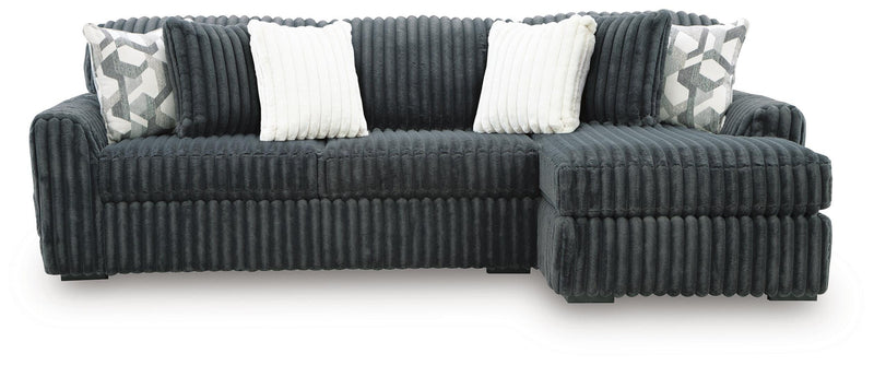 Midnight-Madness Gunmetal 2-Piece Sectional Sofa Chaise - 98105S3