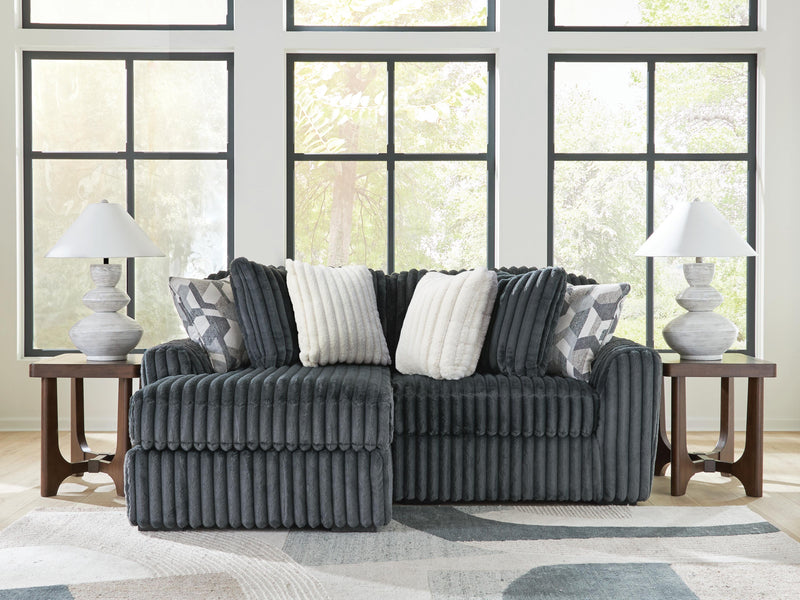 Midnight-Madness Gunmetal 2-Piece Sectional with Chaise - 98105S15