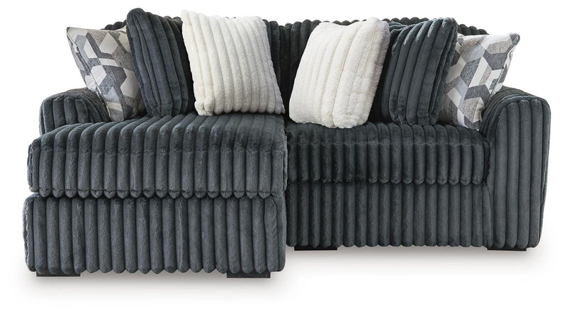 Midnight-Madness Gunmetal 2-Piece Sectional with Chaise - 98105S15