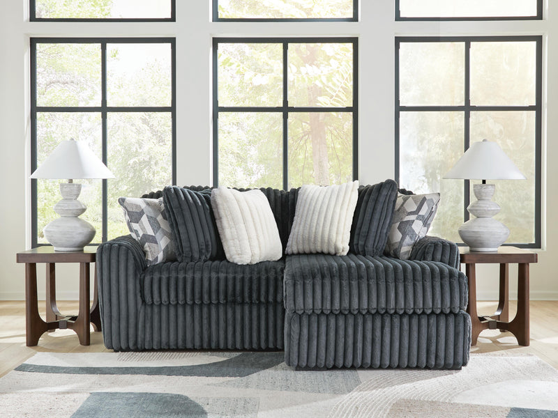 Midnight-Madness Gunmetal 2-Piece Sectional with Chaise - 98105S16