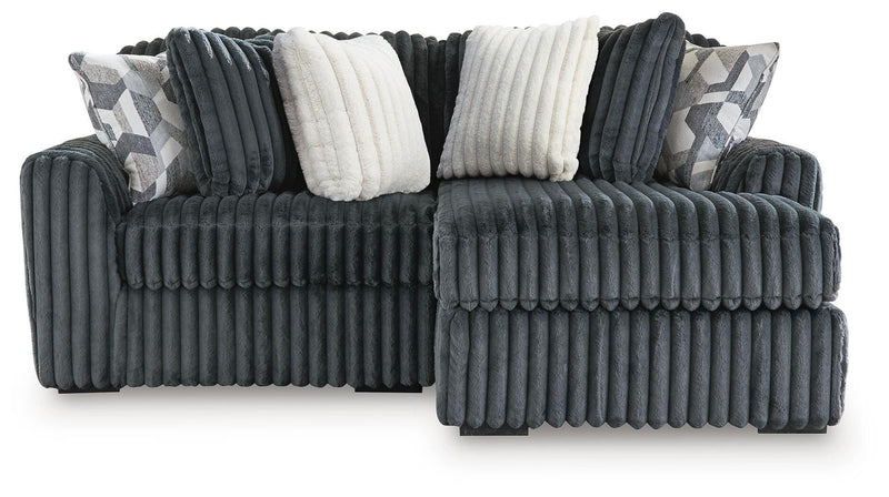 Midnight-Madness Gunmetal 2-Piece Sectional with Chaise - 98105S16