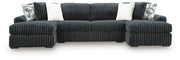 Midnight-Madness Gunmetal 3-Piece Double Chaise Sectional - 98105S7