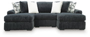 Midnight-Madness Gunmetal 3-Piece Double Chaise Sectional - 98105S8
