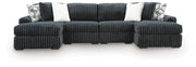 Midnight-Madness Gunmetal 4-Piece Double Chaise Sectional - 98105S19