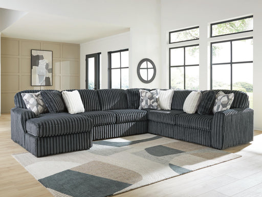 Midnight-Madness Gunmetal 4-Piece Sectional with Chaise - 98105S1