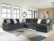 Midnight-Madness Gunmetal 4-Piece Sectional with Chaise - 98105S2