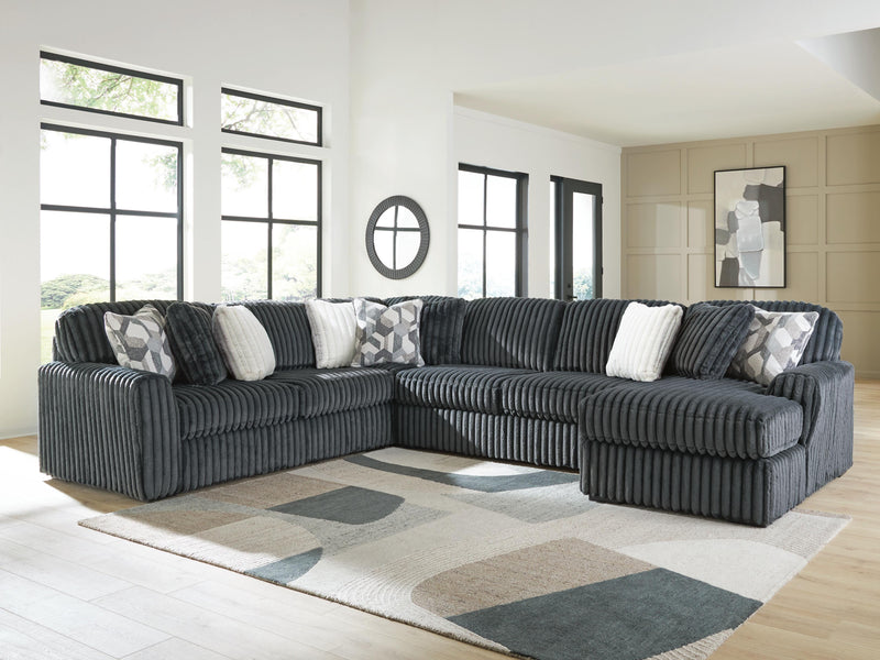 Midnight-Madness Gunmetal 4-Piece Sectional with Chaise - 98105S2