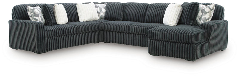 Midnight-Madness Gunmetal 4-Piece Sectional with Chaise - 98105S2