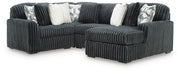 Midnight-Madness Gunmetal 4-Piece Sectional with Chaise - 98105S21
