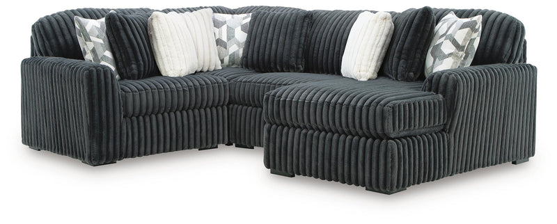 Midnight-Madness Gunmetal 4-Piece Sectional with Chaise - 98105S21