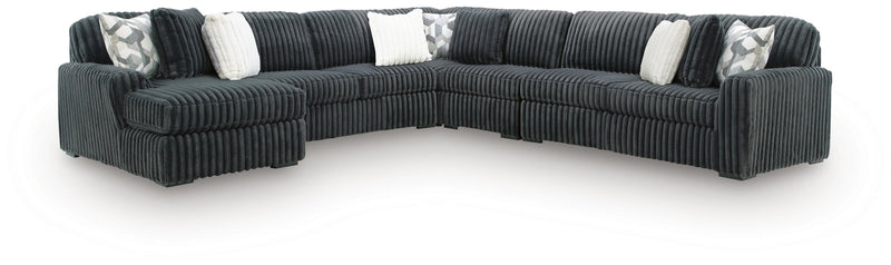 Midnight-Madness Gunmetal 5-Piece Sectional with Chaise - 98105S11