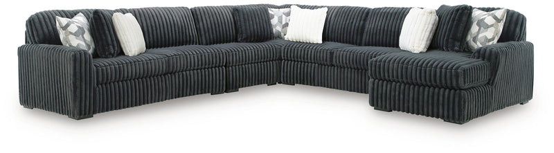 Midnight-Madness Gunmetal 5-Piece Sectional with Chaise - 98105S12