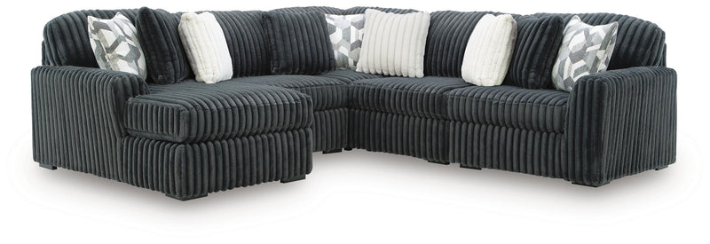 Midnight-Madness Gunmetal 5-Piece Sectional with Chaise - 98105S22