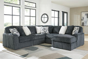 Midnight-Madness Gunmetal 5-Piece Sectional with Chaise - 98105S23