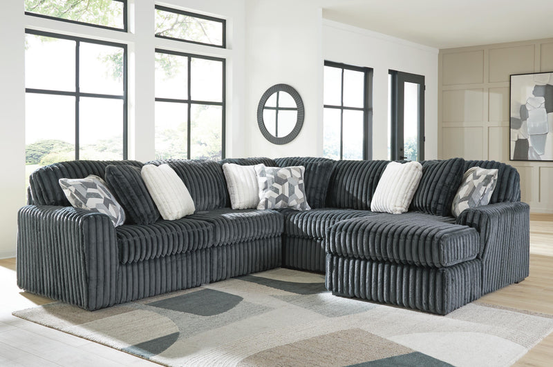 Midnight-Madness Gunmetal 5-Piece Sectional with Chaise - 98105S23