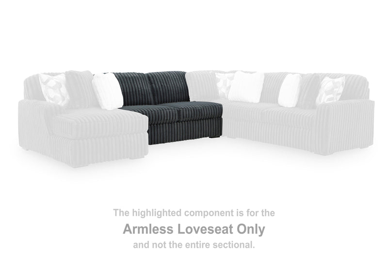 Midnight-Madness Gunmetal Armless Loveseat - 9810534