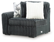 Midnight-Madness Gunmetal Left-Arm Facing Corner Chair - 9810564