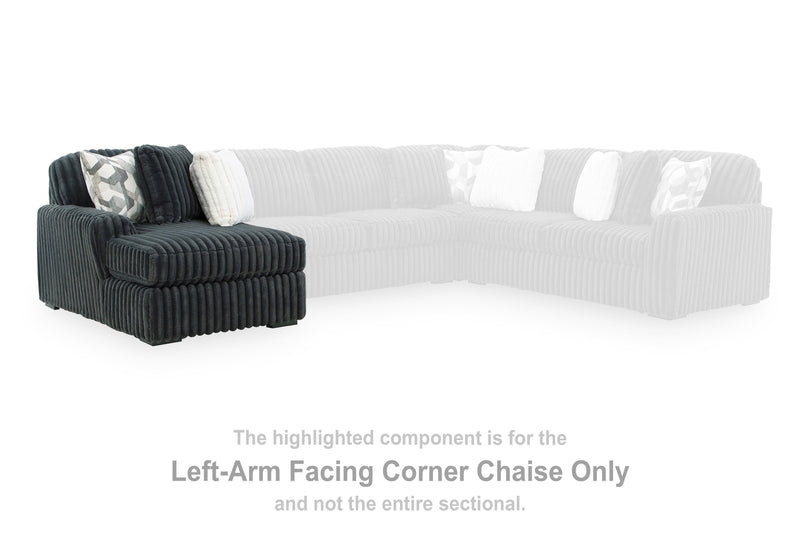 Midnight-Madness Gunmetal Left-Arm Facing Corner Chaise - 9810516