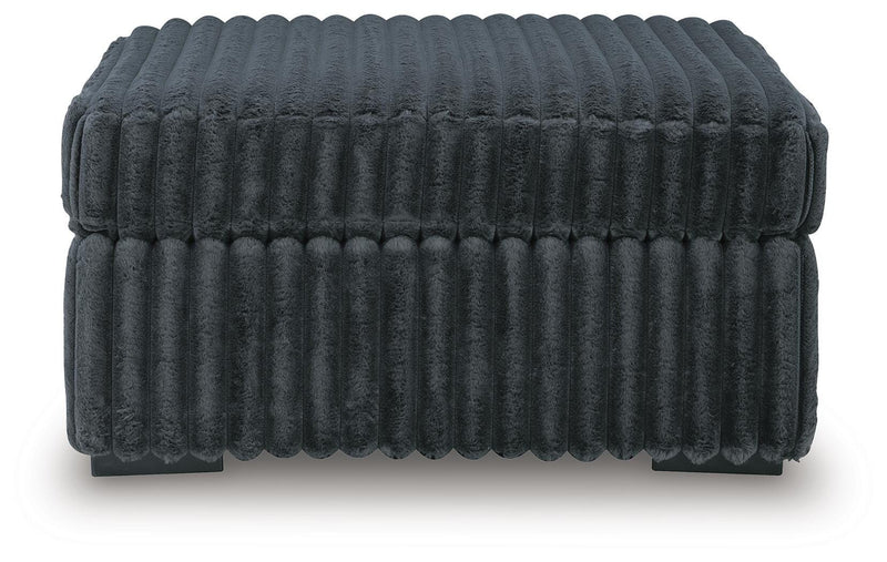 Midnight-Madness Gunmetal Oversized Accent Ottoman - 9810508