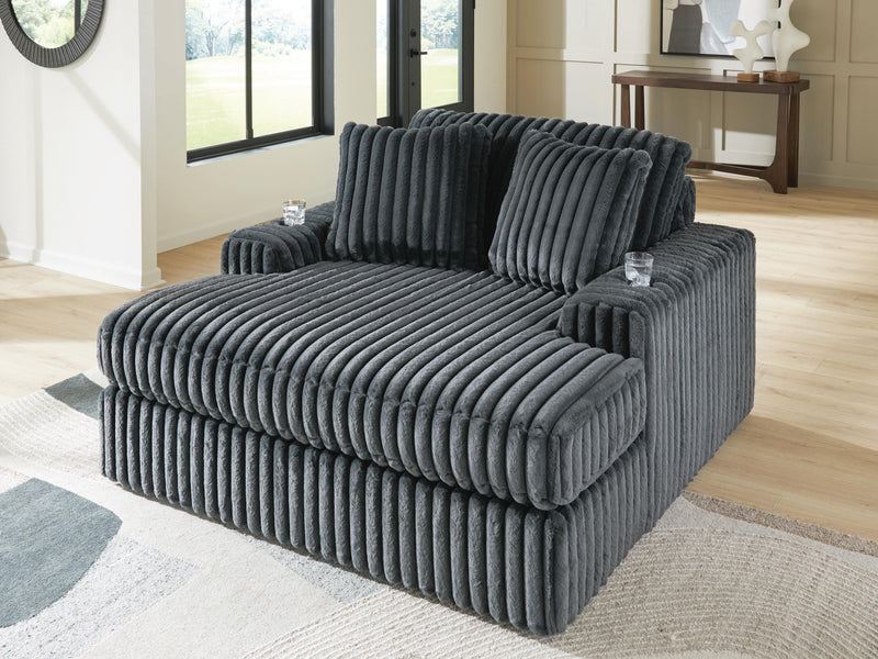 Midnight-Madness Gunmetal Oversized Chaise - 9810515