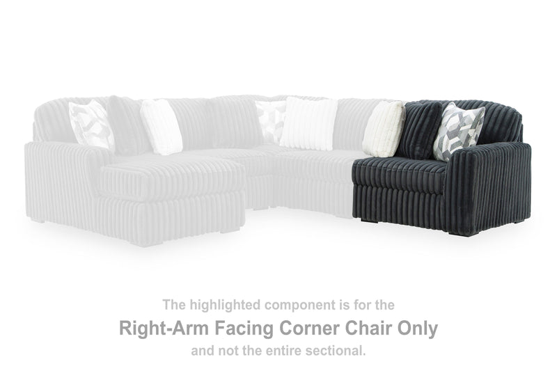 Midnight-Madness Gunmetal Right-Arm Facing Corner Chair - 9810565