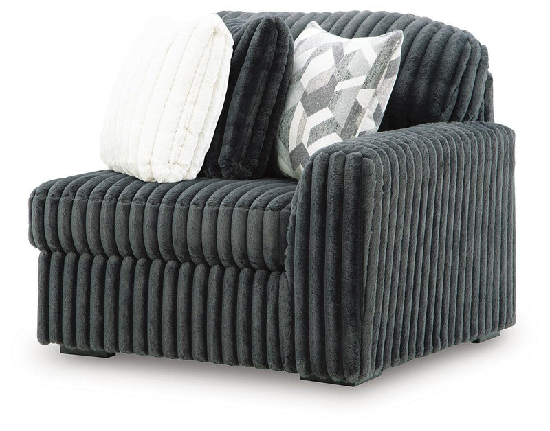 Midnight-Madness Gunmetal Right-Arm Facing Corner Chair - 9810565