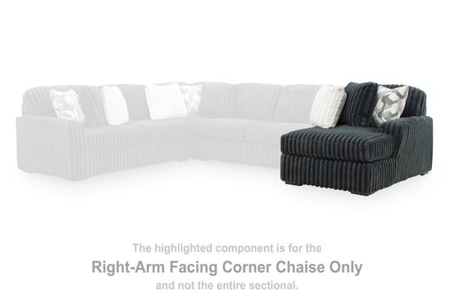 Midnight-Madness Gunmetal Right-Arm Facing Corner Chaise - 9810517