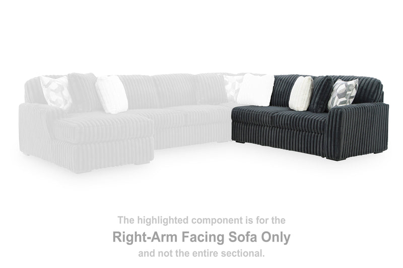 Midnight-Madness Gunmetal Right-Arm Facing Sofa - 9810567