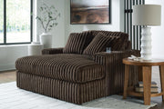 Midnight-Madness Loveseat, Oversized Chaise and Ottoman - 98104U3