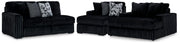 Midnight-Madness Onyx 2-Piece Sectional and Oversized Chaise - 98103U5