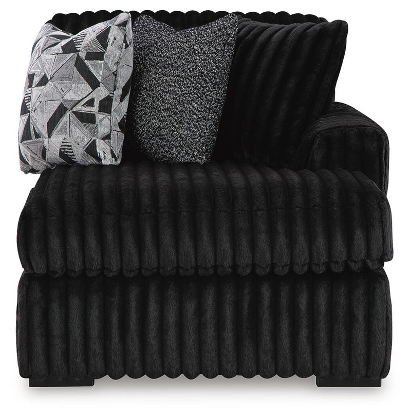 Midnight-Madness Onyx 2-Piece Sectional and Oversized Chaise - 98103U5