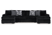 Midnight - Madness Onyx 3 Piece Double Chaise Sectional - Gate FurnitureSectional
