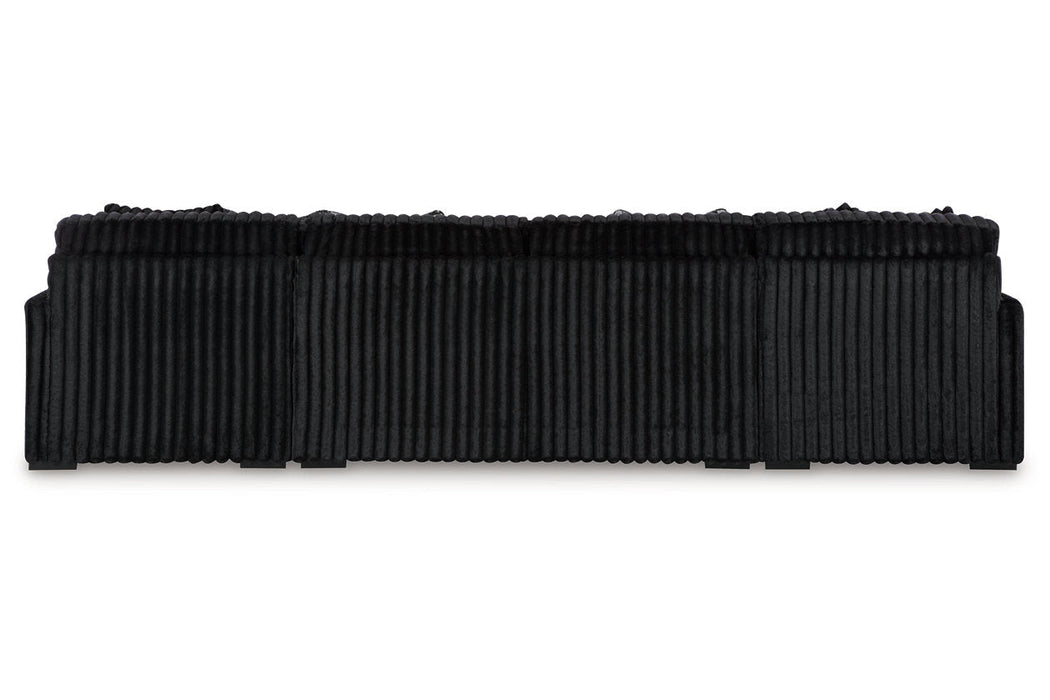 Midnight-Madness Onyx 3 Piece Double Chaise Sectional